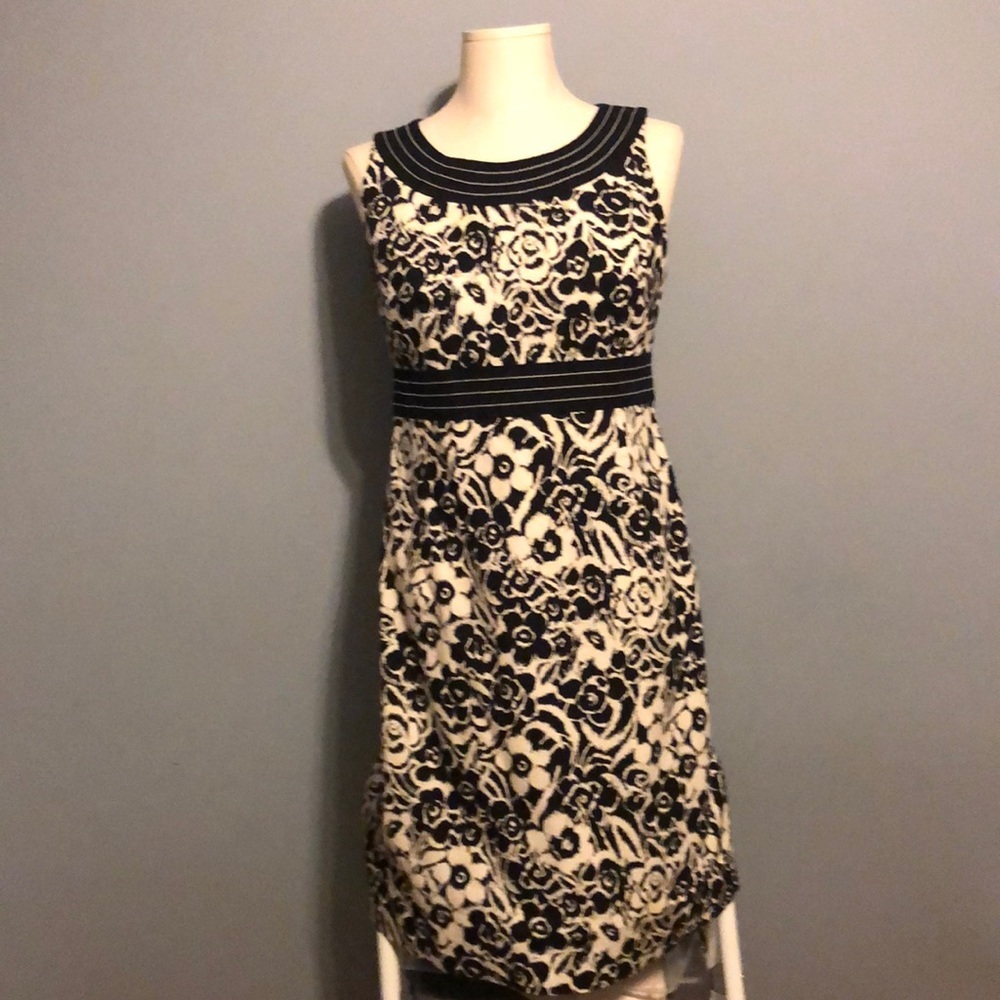 Black and cream floral dress